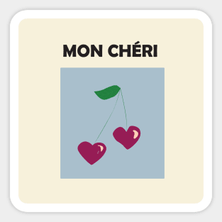 Mon cheri, minimalist, feminine, chic art, french home decor Sticker